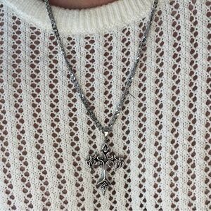Mens Cross Necklace Stainless Steel Pendant New